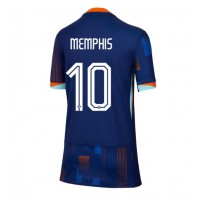 Niederlande Memphis Depay #10 Fußballbekleidung Auswärtstrikot Damen EM 2024 Kurzarm